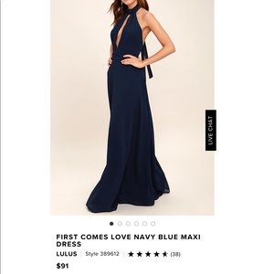 First Comes Love Navy Blue Maxi Dress